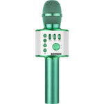 BONAOK Wireless Bluetooth Karaoke Microphone, 3-in-1 Portable Handheld Mic Speaker For All Smartphones, Gifts For Boys Kids Adults All Age Q37(Green),