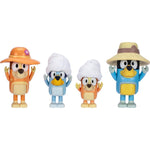 Bluey Figure 4-Packs, Family Trip, 2.5 Inch Poseable Figures Of Bluey, Bingo, Bandit And Chilli, With Accessories, Kids Can Recreate Their Favorite Moments From The Bluey TV Show,