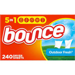 Bounce Dryer Sheets Laundry Fabric Softener, Outdoor Fresh Scent, 240 Count,