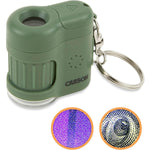 Carson MicroMini 20x LED Lighted Pocket Microscope With Built-in UV And LED Flashlight, Green (MM-280G), Large,