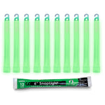 Cyalume Glow Sticks Military Grade Lightstick - Premium Green 6 SnapLight Emergency Chemical Light Stick With 12 Hour Duration , 10 Pack,