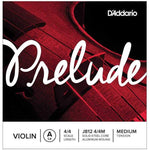 D'Addario Prelude Violin Single D String, 4/4 Scale, Medium Tension - J812 4/4M - Solid Steel Core, Warm Tone, Economical And Durable Educator S Choice For Student Strings,
