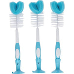 Dr. Brown's Baby Bottle Cleaning Brush With Sponge And Scrubber - Blue - 3-Pack,