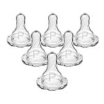 Dr. Brown S Natural Flow Preemie Flow Narrow Baby Bottle Silicone Nipple, Slowest Flow, 0m+, 100% Silicone Bottle Nipple, 6 Count(Pack Of 1),