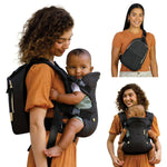 Infantino Flip 4-in-1 Convertible Baby Carrier And Crossbody Diaper Bag - Grow-with-Me Carrier With Attachable Crossbody Diaper Bag, Black And Gold, 2-Piece Set,