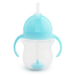 Munchkin Any Angle Sippy Cup For Toddlers, Weighted Straw Trainer Cup With Click Lock Lid, 7 Ounce, Blue,735282158483