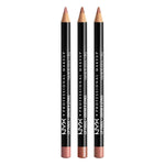 NYX PROFESSIONAL MAKEUP Slim Lip Liner Set, Long-Lasting Creamy Lip Liner Pack Of 3 (Peakaboo Neutral, Nude Pink, Ever),