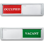 Privacy Sign, Vacant Occupied Sign For Bathroom Door, Magnetic And Sticky Slider For Home Office Restroom Conference Hotles Hospital, Tells Whether Room Vacant Or Occupied, 7'' X 2'' - Silver,603803078438