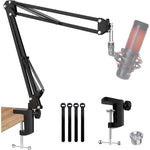 QuadCast Boom Arm, Mic Arm Microphone Arm For HyperX QuadCast SoloCast Blue Yeti Fifine AM8 And Most Mic, Mic Stand Desk With 3/8 To 5/8 Adapter By SUNMON,