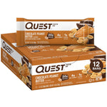 Quest Nutrition Chocolate Peanut Butter Bars, 20g Protein, 1g Sugar, 5g Net Carb, Gluten Free, Keto Friendly, 12 Count,
