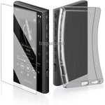 Soft Clear TPU Protective Shell Skin Case Cover For Sony Walkman NW-A300 Series NW-A306 NW-A307 (Clear Black Case And Glass),