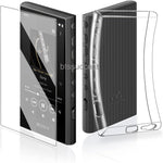 Soft Clear TPU Protective Shell Skin Case Cover For Sony Walkman NW-A300 Series NW-A306 NW-A307 (Clear Case And Glass),