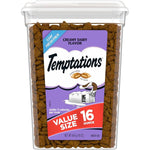 TEMPTATIONS Classic Crunchy And Soft Cat Treats Creamy Dairy Flavor, 16 Oz. Tub,