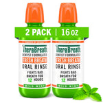 TheraBreath Fresh Breath Mouthwash, Mild Mint Flavor, Alcohol-Free, 16 Fl Oz (2-Pack),