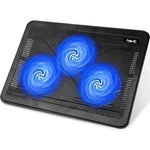 Havit HV-F2056 15.6 -17 Laptop Cooler Cooling Pad - Slim Portable USB Powered (3 Fans), Black/Blue,