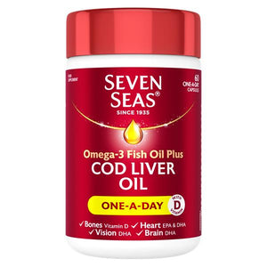 Seven Seas Omega-3 Fish Oil Plus Cod Liver Oil 60 Capsules,045879002304,