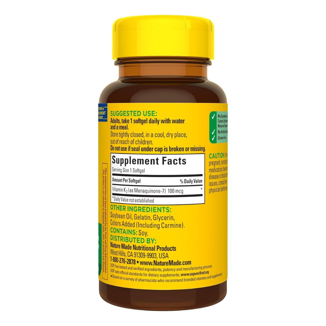 Nature Made K2 100mcg 30 Softgels,031604028824
