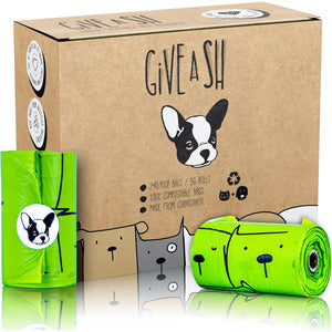 Give A Shit 100 Compostable Dog Poop Bags, ASTM D6400 Certified, 16 Rolls, Charitable Support, Plant-Based & Eco-Friendly
