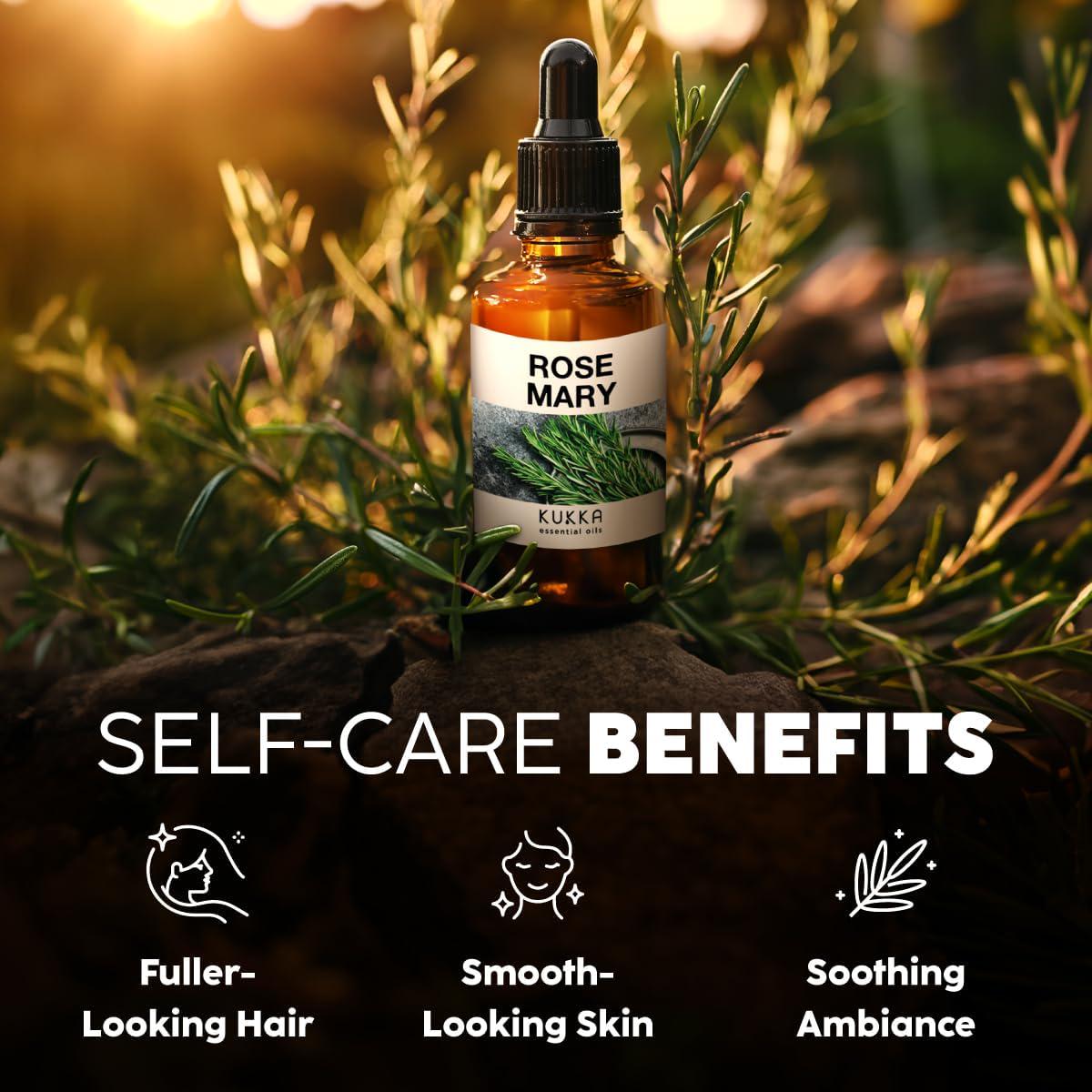 KUKKA essential oils 100% Pure And Natural Rosemary Oil For Hair, Skin, Aromatherapy And DIY Soap Making (4 Fl Oz / 118 Ml)