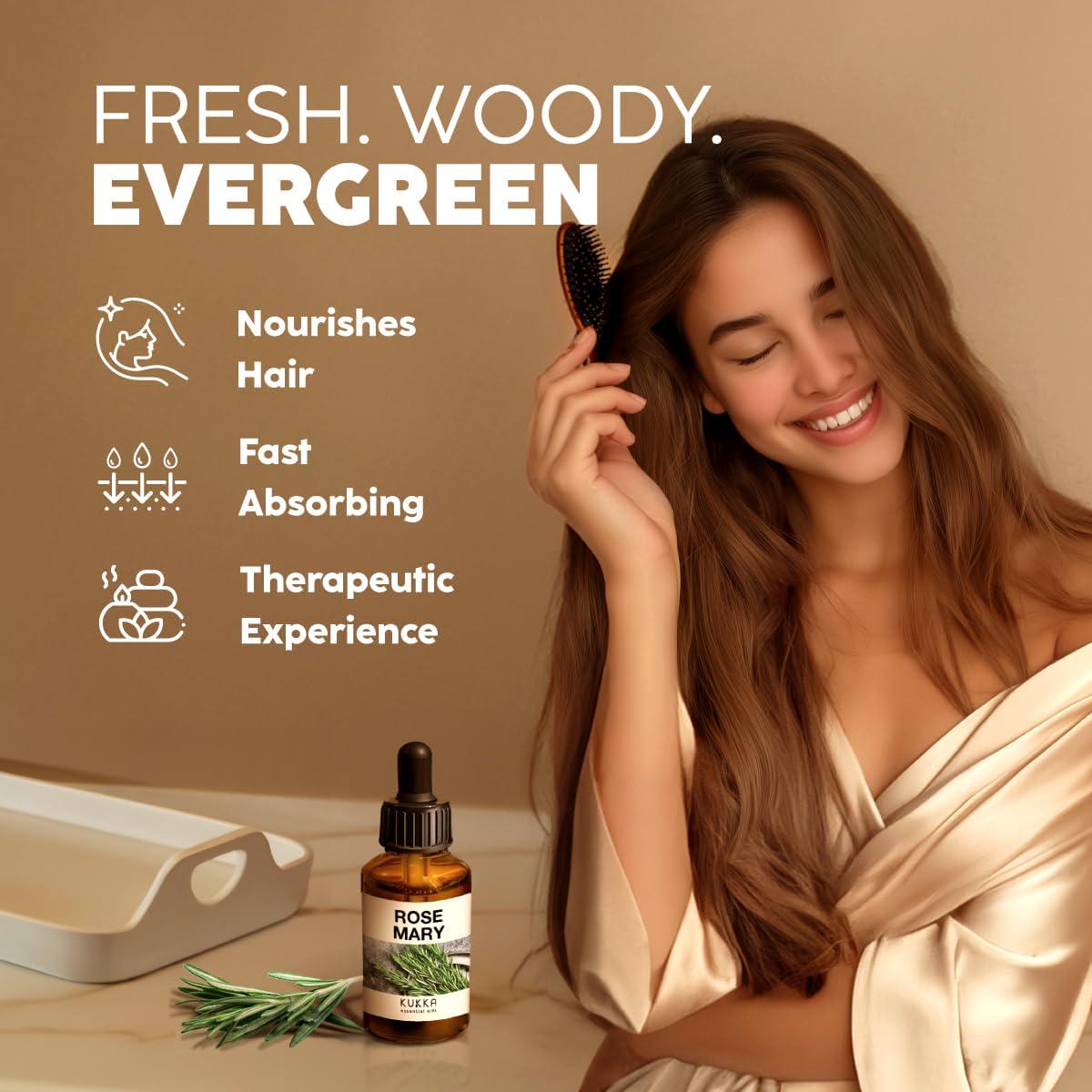 KUKKA essential oils 100% Pure And Natural Rosemary Oil For Hair, Skin, Aromatherapy And DIY Soap Making (4 Fl Oz / 118 Ml)