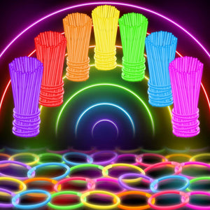 Glowmind 100 Ultra Bright Glow Sticks Party Pack, Includes Bracelets & Necklaces, Glow-in-the-Dark Party Favors for Kids & Adults