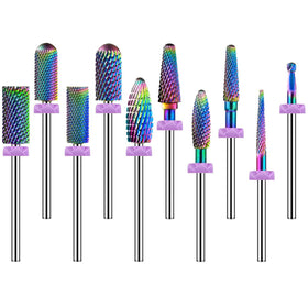 10Pcs Nail Drill Bits Sets, Depvko Professional Tungsten Carbide Drill Bit For Nails, 3/32 Inch Electric Bits Acrylic Gel Nails Polishing Cuticle Remover Tools For Manicure Pedicure Salon Home,