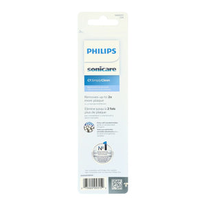 Philips Sonicare C1 HX6012/04 Medium Simply Clean White Brush Head (Pack Of 2)