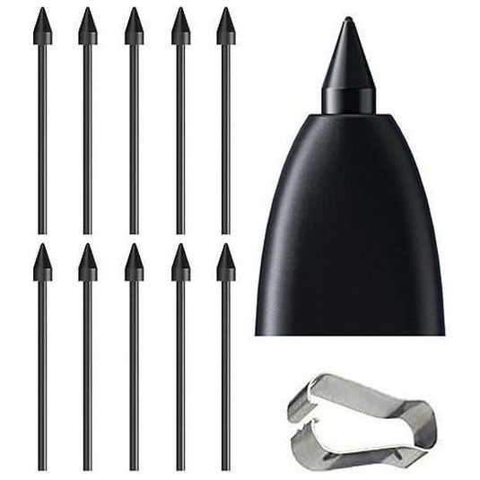 Galaxy Tab S9 S Pen Tips, 10 Pcs, Black, Soft Nibs with Tools, Compatible with Tab S9/S9+/Ultra/FE, Easy Replace