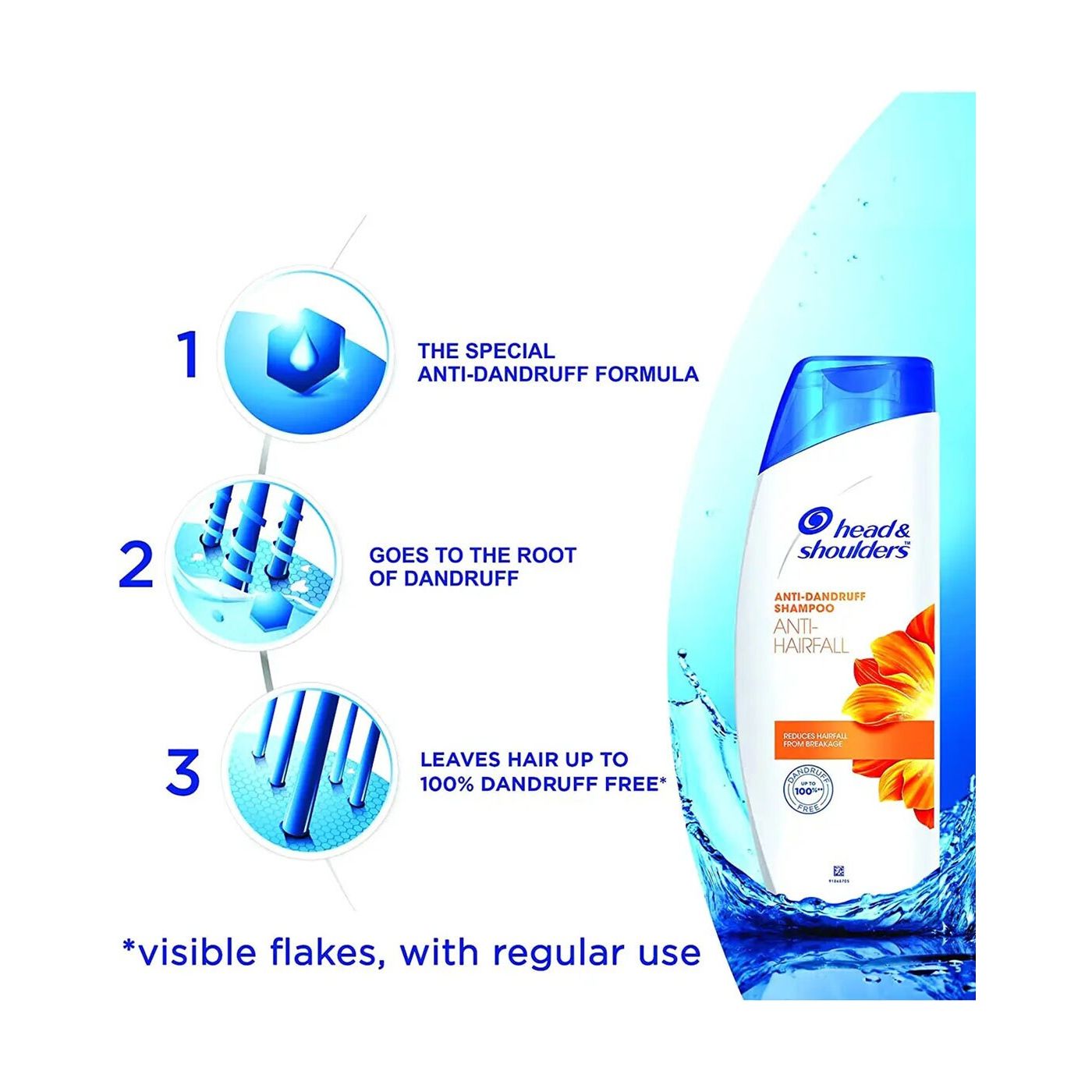 Head & Shoulders Anti-Hairfall Anti-Dandruff Shampoo 400ml,5011321525832,