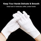 12Pairs White Cotton Gloves For Eczema And Dry Hands - Breathable Work Glove Liners - Moisturizing SPA Soft Jewelry Inspection Gloves - Stretchy Fit Cloth Gloves For Most Women,