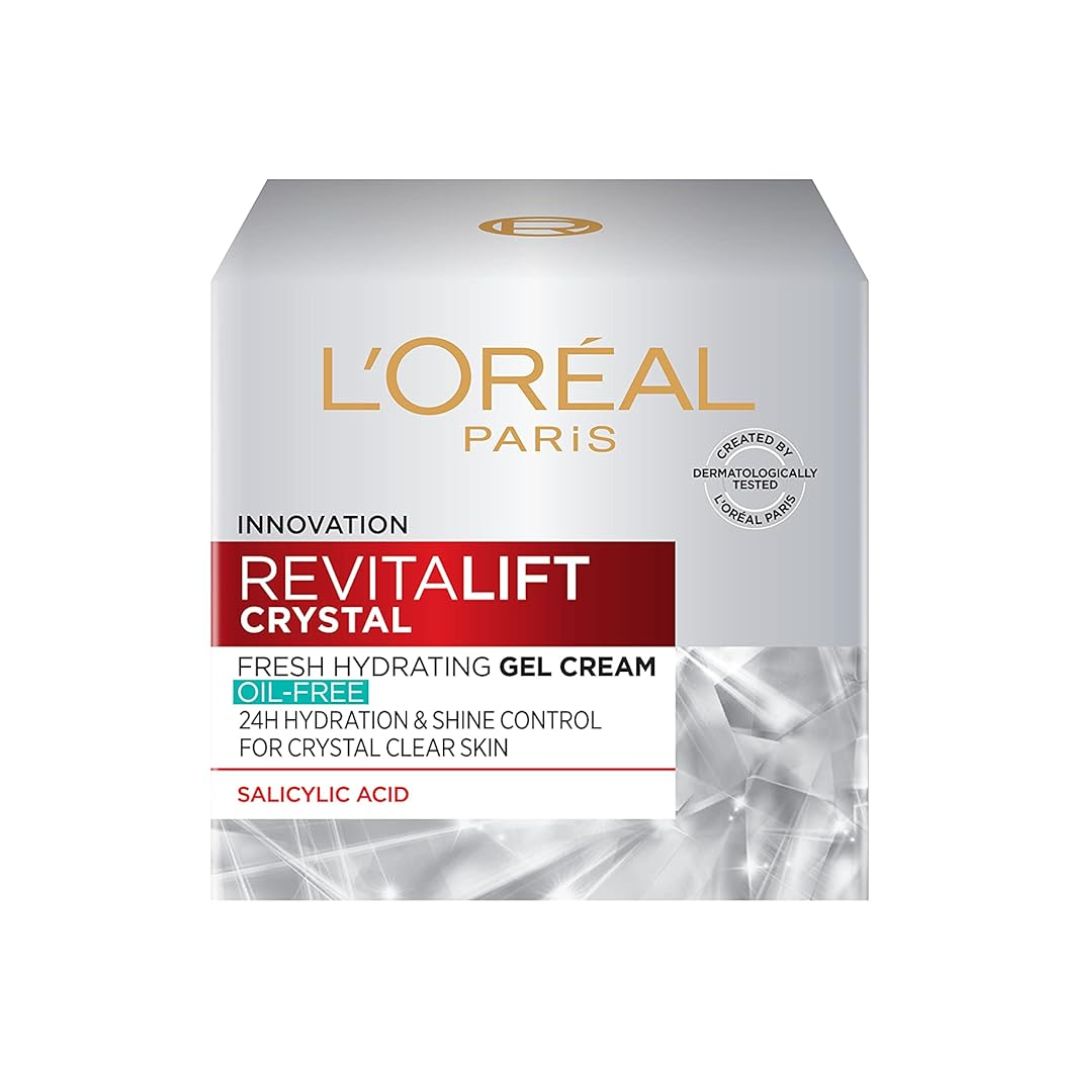 L'Oreal Paris Revitalift Crystal Salicylic Acid Oil-Free Fresh Hydrating Gel Cream For Normal To Oily Skin