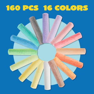Joyin 160-Piece Jumbo Sidewalk Chalk Set, Non-Toxic & Washable Outdoor Art Chalk for Blackboards, Playgrounds & Chalkboards