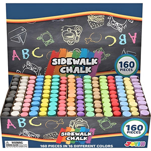Joyin 160-Piece Jumbo Sidewalk Chalk Set, Non-Toxic & Washable Outdoor Art Chalk for Blackboards, Playgrounds & Chalkboards