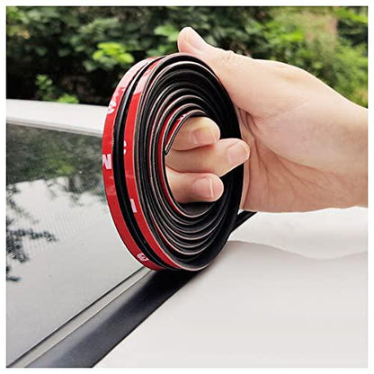 Car Sunroof Rubber Trim Seal, 1 Pc, 16.4ft/5m, Cuttable Adhesive Weather Strip, Dustproof, Windshield Protection