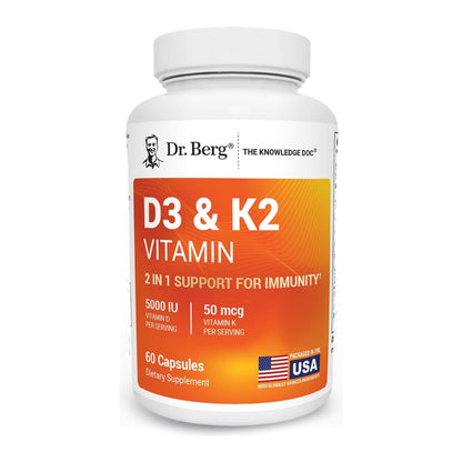 Dr. Berg D3 5000 IU & K2 50mcg 60 Capsules