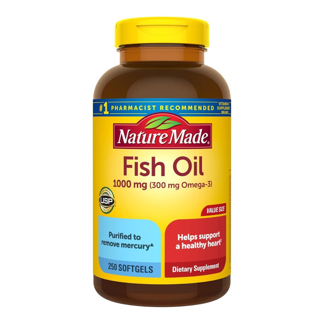 Nature Made Fish Oil 1000mg Omega-3 250 Softgels