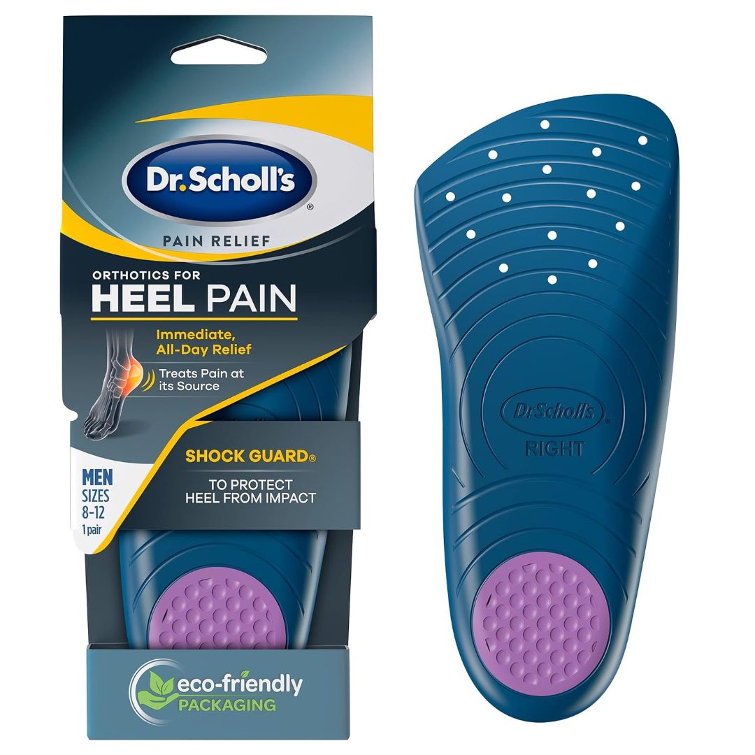 Dr. Scholl's Pain Relief Shock Guard Orthotics For Heel Pain Insoles 1 Pair (Men's 8-12)