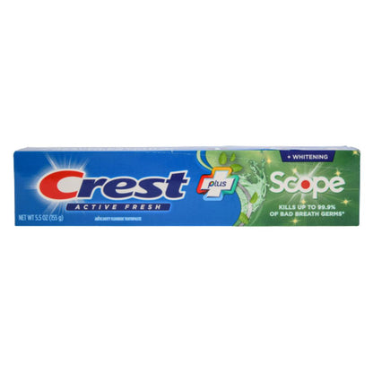Crest Active Fresh Plus Whitening Scope Anticavity Fluoride Toothpaste 155g