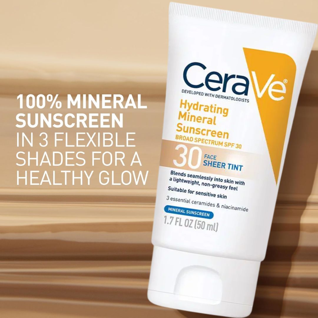 CeraVe SPF 30 Face Sheer Tint Hydrating Mineral Sunscreen 50ml