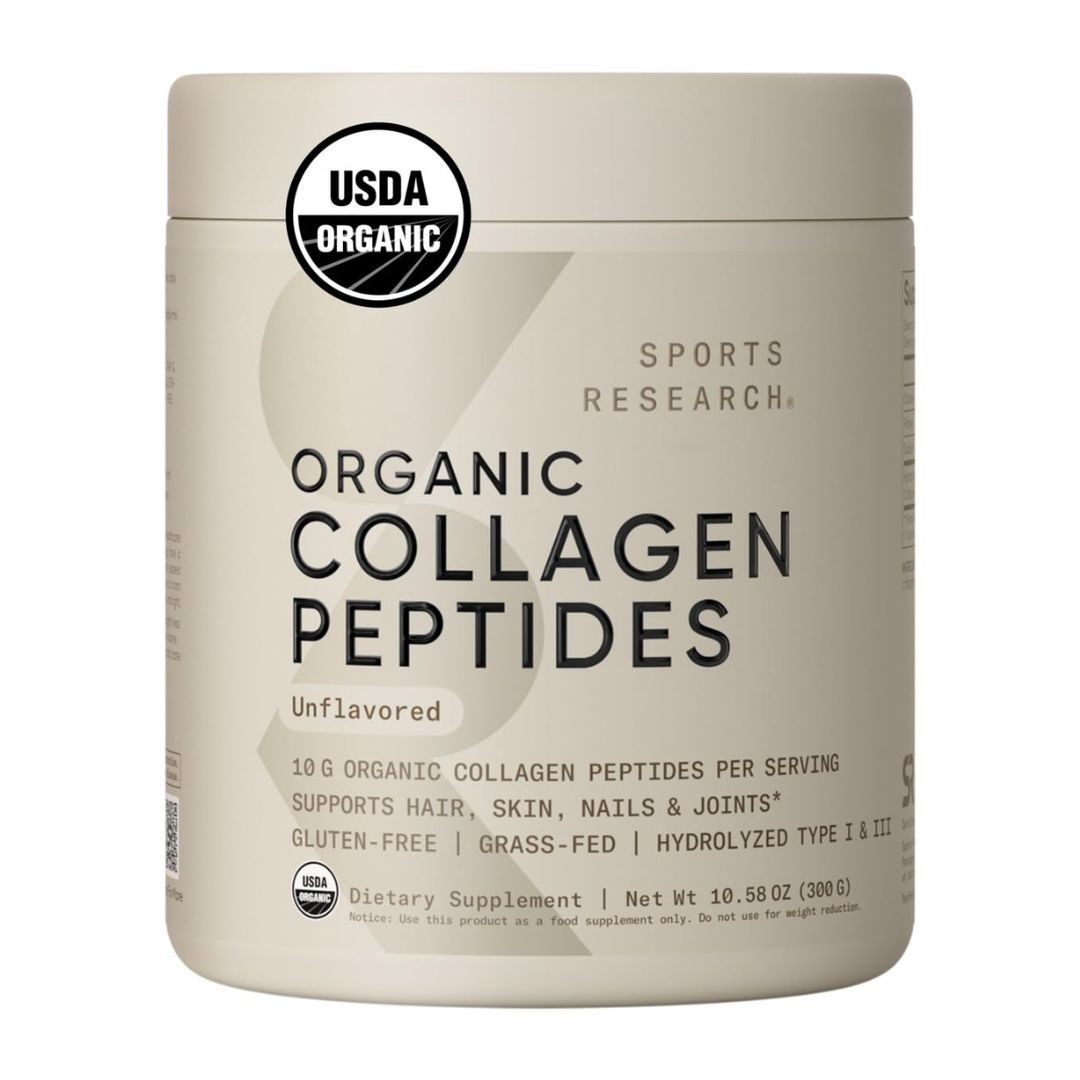Sports Research Organic Collagen Peptides 10g Unflavored Powder 300g
