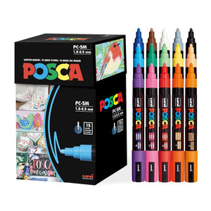 Posca Pc-5M 1.8-2.5 mm Multicolor Paint Markers 15 Count,4902778154861