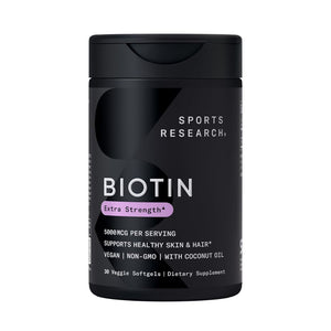 Sports Research Biotin Extra Strength 5000mcg 120 Veg Softgels