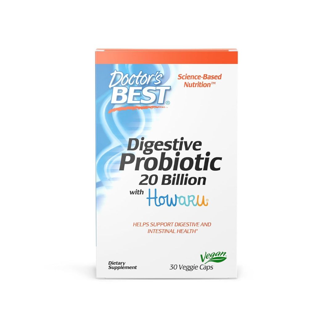 Doctor's Best Digestive Probiotic 20 Billion 30 Veg Capsules