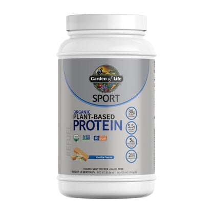Garden Of Life Sport Organic Plant-Based Vanilla Flavor Protein Powder 855g
