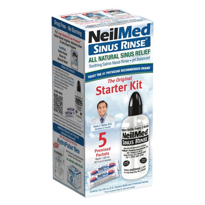 NeilMed Sinus Rinse Original Starter Kit & Premixed Packets 5 Count