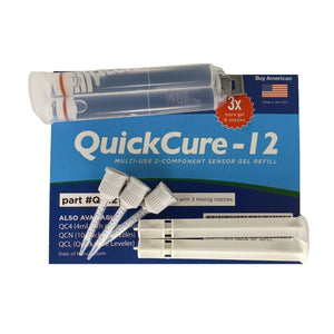 Marcy Adhesives Quick Cure-12 QC12 Component Sensor Gel Refill (Pack Of 2) 6ml Each & 3 Mixing Nozzles