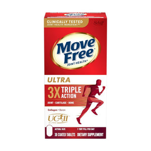 Schiff Move Free Ultra Type II Collagen + Boron + HA Triple Action 75 Tablets