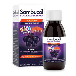 Sambucol Black Elderberry Advanced Immune Support + Vitamin C Syrup For Kids 2+ Years 120ml