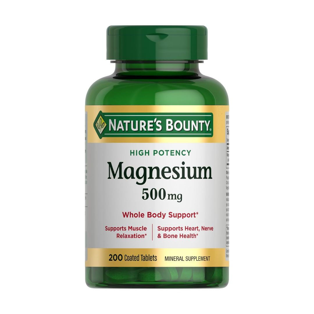Nature's Bounty High Potency Magnesium 500mg 200 Coated Tablets
