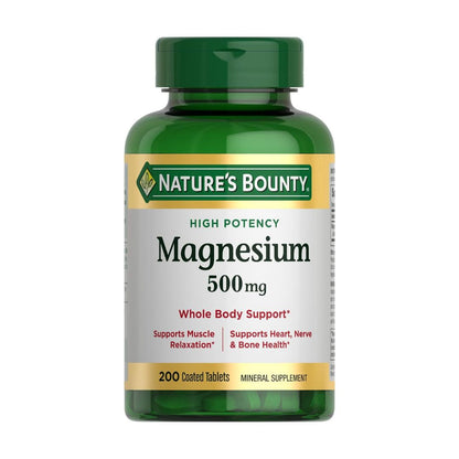 Nature's Bounty High Potency Magnesium 500mg 200 Coated Tablets